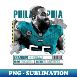 Brandon Graham Football Paper Poster Eagles 10 - Unique Sublimation PNG Download - Perfect for Creative Projects