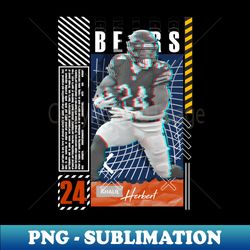 Khalil Herbert Football Paper Poster Bears 8 - Professional Sublimation Digital Download - Boost Your Success with this Inspirational PNG Download