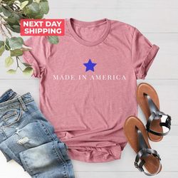 Made In America Shirt PNG, 4th of July T-Shirt PNG, Team USA Memorial Day Tee, Stars & Stripes Flag Shirt PNG, Vintage P