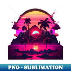 Synthetic Visions Sunrise by the Sea - Modern Sublimation PNG File - Defying the Norms