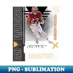 Christian McCaffrey football paper poster - Retro PNG Sublimation Digital Download - Capture Imagination with Every Detail
