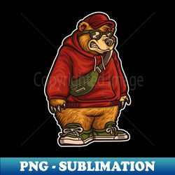 grizzly bear illustration mascot - modern sublimation png file - create with confidence
