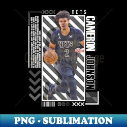 Cameron Johnson basketball Paper Poster Nets 9 - PNG Transparent Digital Download File for Sublimation - Boost Your Success with this Inspirational PNG Download