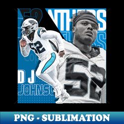 DJ Johnson Football Paper Poster Panthers 7 - High-Quality PNG Sublimation Download - Revolutionize Your Designs