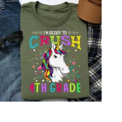 I'm Ready To Crush 4th Fourth Grade Flower Shirt Girls Back To School Gifts Tshirt For Elementary Teachers Team Vibes Fi