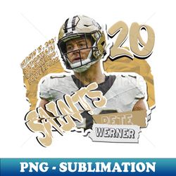 Pete Werner Football Paper Poster Saints 11 - Unique Sublimation PNG Download - Transform Your Sublimation Creations