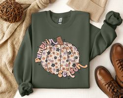 Floral Pumpkin Season Shirt Png, Cute Pumpkin SweatShirt Png, Fall Colors SweatShirt Png, Pumpkin TShirt Png for Fall Vi