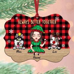 Personalized Aluminium Dog Lover Ornament - Always Better Together Gift