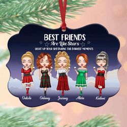 Personalized Aluminium Ornament - Best Friend Gift: Stars Like No Other