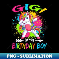 Gigi of the Birthday Boy Glows Retro 80s Unicorn Party - Vintage Sublimation PNG Download - Add a Festive Touch to Every Day