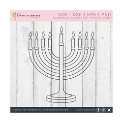 Menorah SVG - Hanukkah Svg - Chanukkah Svg - Jewish Svg - Happy Hanukkah Svg - Menorah Candles Svg