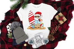 Christmas In July Shirt PNG, Santa Surfing Shirt PNG, Cute Santa Shirt PNG, Christmas Shirt PNG, Funny Christmas Shirt P