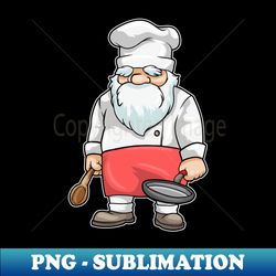 chef with chefs hat pan  wooden spoon - high-quality png sublimation download - bold & eye-catching