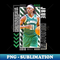 Jrue Holiday basketball Paper Poster Bucks 9 - Creative Sublimation PNG Download - Vibrant and Eye-Catching Typography