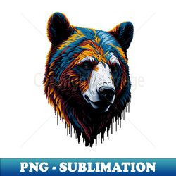 splash art bear head - unique sublimation png download - unleash your creativity