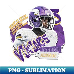 Jordan Addison Football Paper Poster Vikings 11 - Premium Sublimation Digital Download - Defying the Norms