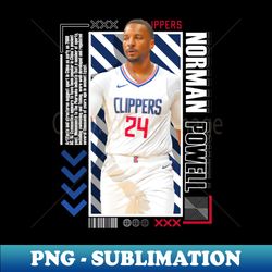 Norman Powell basketball Paper Poster Clippers 9 - Vintage Sublimation PNG Download - Add a Festive Touch to Every Day