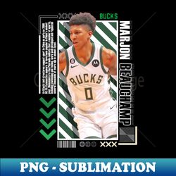 MarJon Beauchamp basketball Paper Poster Bucks 9 - High-Quality PNG Sublimation Download - Fashionable and Fearless