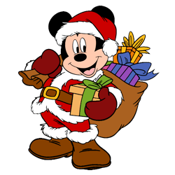 Christmas Santa Mickey Mouse Clipart Png, Cartoon Svg, Mickey Mouse, Christmas logo, Merry christmas, Digital download
