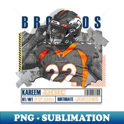 Kareem Jackson Football Paper Poster Broncos 10 - Decorative Sublimation PNG File - Instantly Transform Your Sublimation Projects