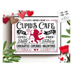 Cupid's Cafe svg, Farmhouse Valentine svg, Cupid's Cafe