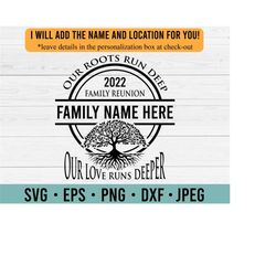 Custom Family Tree SVG | Our Roots Run Deep SVG | Family Reunion SVG Files for Cricut Silhouette | Family Reunion Shirt