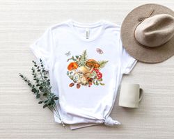 Floral Mushroom Shirt Png,Comfort Colors Shirt Png,Nature lover Shirt Png,Botanical Shirt Png Garden Lover, Autumn Aesth
