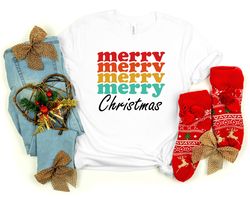 Merry Merry Merry Merry Christmas Shirt PNG, Colorful Shirt PNG, Christmas Family Shirt PNG, Christmas Shirt PNG, Merry
