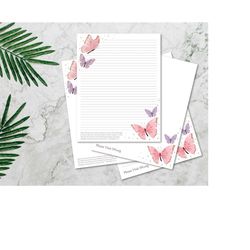 JW Letter Writing Template - PDF Printable Stationery JW Paper with Butterflies - Download for hand Written Letters - Be