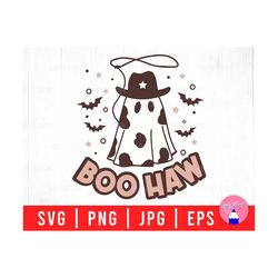 Boo Haw Cowboy Ghost, Retro Country Ghost Wild West, We Are Here For The Boos Svg Png Eps Jpg Files For DIY T-shirt, Sticker, Mug, Gifts