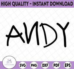 Andy svg, Toystory svg, Disney svg, Instant Download, Andy font, Toystory, Pixar, cut files for cricut silhouette, png,