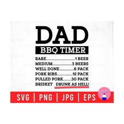 Dad BBQ Timer With Beer, Grill Father, Camping Dad Svg Png Eps Jpg Files For DIY T-shirt, Sticker, Mug, Gift