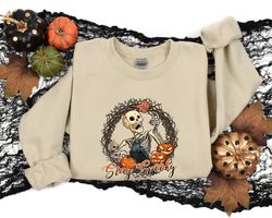 Skeleton Stay Spooky Shirt Png, Spooky Pumpkin Halloween Shirt Png, Cool Halloween Party TShirt Png , Skeleton TShirt Pn