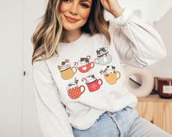 Cute cats in Christmas coffee, Christmas gift for cat owners, Christmas coffee sweatshirt, Christmas cat sweatshirt, hol