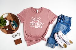 Tanned and Tipsy Shirt Png, Sunrise Sunburn Sunset Repeat Shirt Png Family Vacation 2023 Shirt Png, Beach Shirt Pngs, Fa