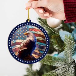 2023 Patriotic Xmas Ornaments: American Eagle Suncatcher for Festive Christmas Decor