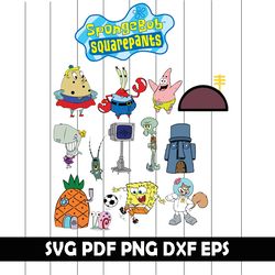 Spongebob Svg, Spongebob Eps, Spongebob Dxf, Spongebob Png, Spongebob Clipart, Spongebob Digital Scrapbook, Spongebob