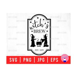 Witch's Brew EST. 1963 Svg Png Eps Jpg Files | Witches Brew Svg Files | Coffee Witches Svg Files For DIY T-shirt, Sticker, Mug, Gifts, Sign