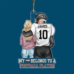 Custom Football Player Mica Ornament: Ideal Christmas Gift for Couples Spouse & Family