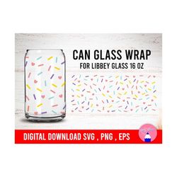 donut hearts sprinkles, cake sprinkles 16oz can glass, libbey glass, beer can glass wrap svg png eps files