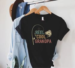 Reel Cool Grandpa Shirt PNG,Grandpa Fishing Gift,Fisherman Fathers Day T-Shirt PNG,Grandpas Fishing Buddy Tee,Fishing Bi