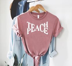 Teach Peace Shirt PNG,Teacher Appreciation Gifts,Teacher Squad TShirt PNGs,Back To School Tee,Funny Teaching Outfit,New