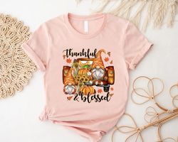 Thankful Blessed Gnomes Truck Shirt PNG, Thanksgiving Gifts, Sunflowers Thankful T-Shirt PNG, Farm Fall Grateful Shirt P