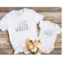 milk maker milk taker svg - cute funny mom and baby matching outfit design - great baby shower gift for future mom to be