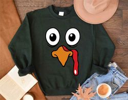 Turkey SweatShirt PNG, Turkey Gifts, Turkey Face SweatShirt PNGs, Womens Fall Sweater, Thanksgiving Food Matching Crewne