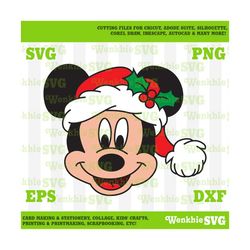 Mickey Santa Hat Cutting File Printable, SVG file for Cricut