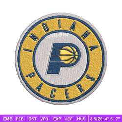 Indiana Pacers logo Embroidery, NBA Embroidery, Sport embroidery, Logo Embroidery, NBA Embroidery design.