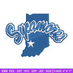 Indiana State Sycamores embroidery design, Indiana State Sycamores embroidery, logo Sport embroidery, NCAA embroidery.
