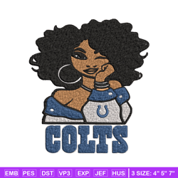 Indianapolis Colts Girl embroidery design, NFL girl embroidery, Indianapolis Colts embroidery, NFL embroidery