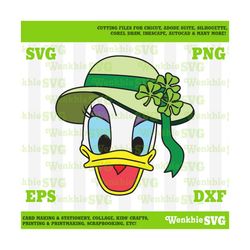 st. patrick's day daisy duck hat cutting file printable, svg file for cricut
